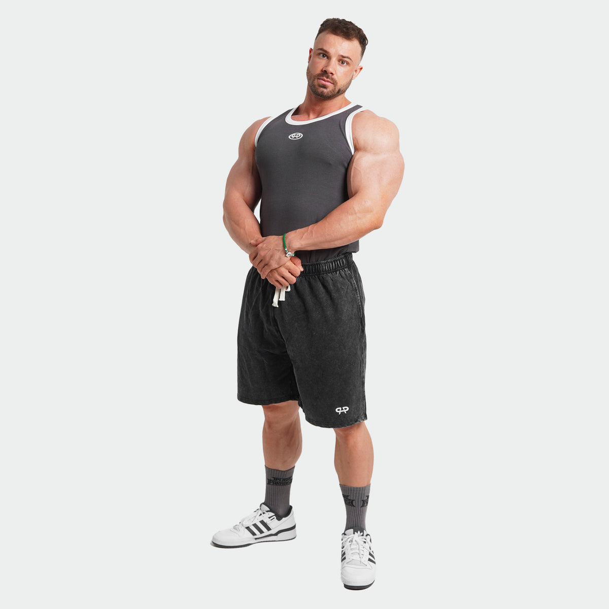 RIBBED TANK TOP - ANTTHRACITE GREY