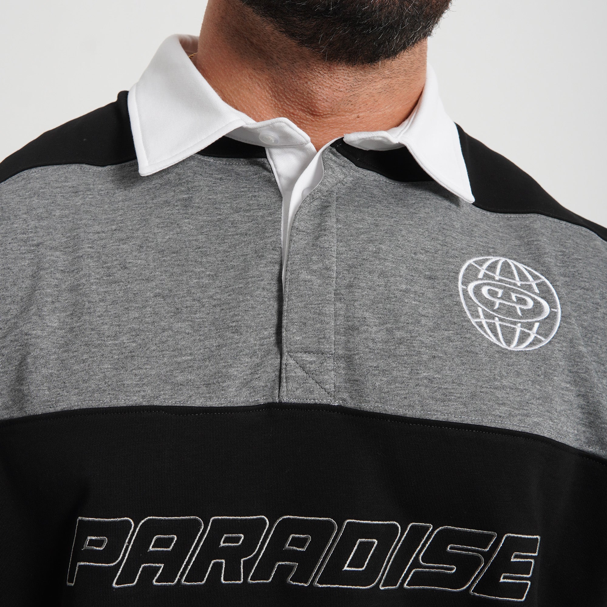RUGBY POLO OVERSIZE - BLACK/GREY – Pump In Paradise