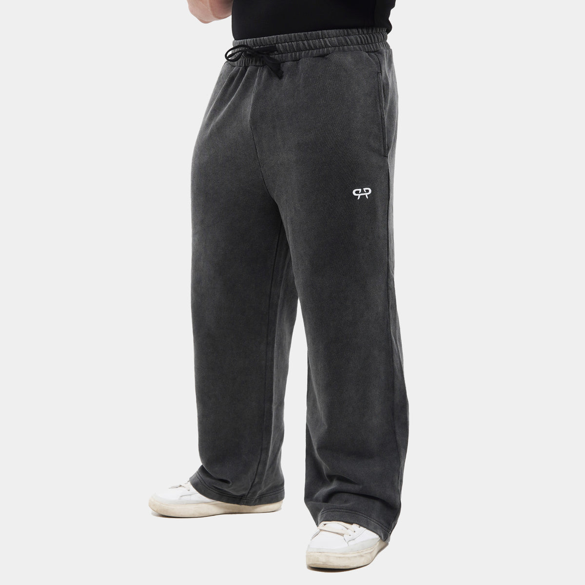 BLACK WASHED BAGGY SWEATPANTS