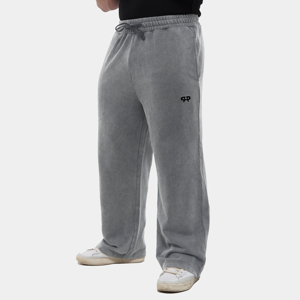GREY WASHED BAGGY SWEATPANTS
