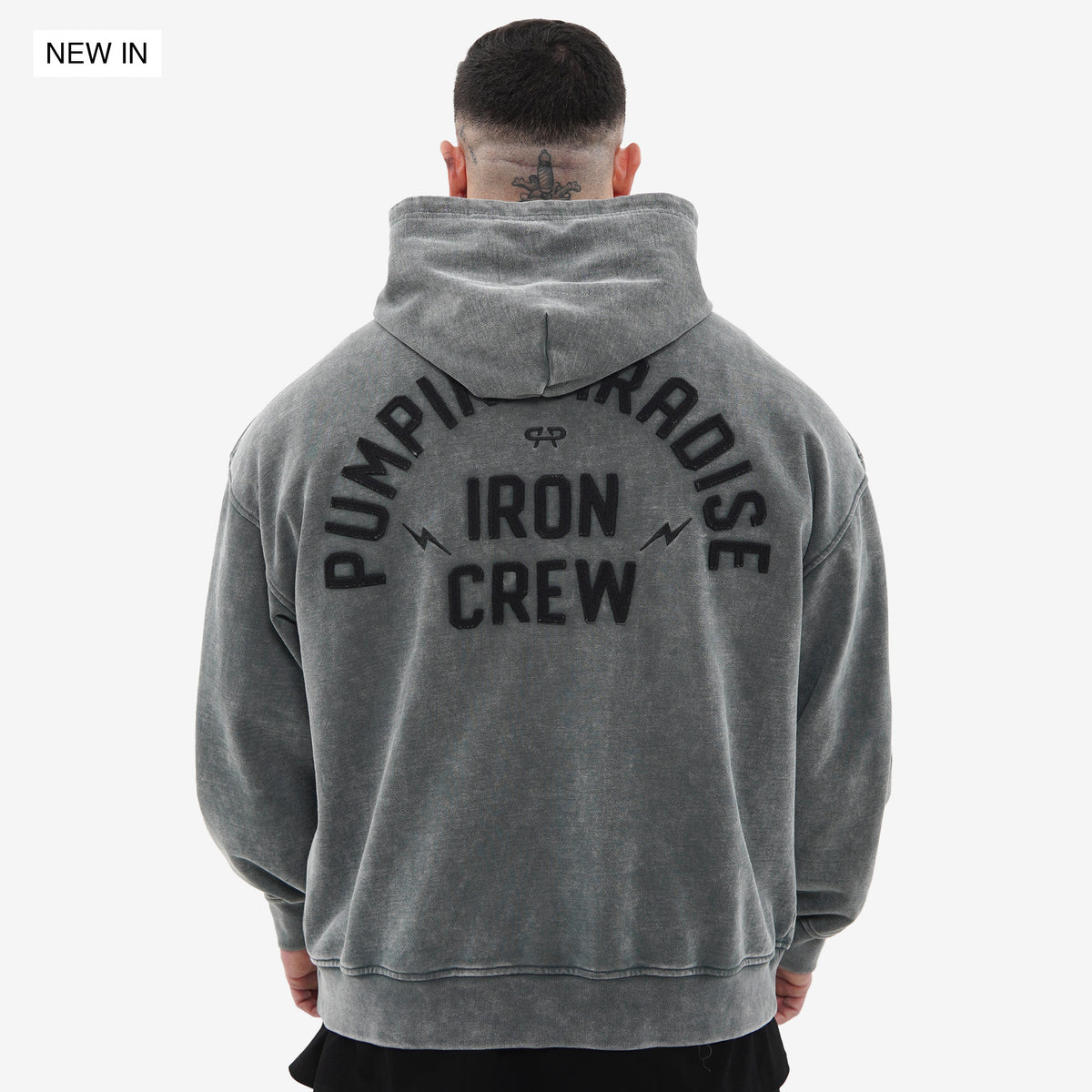 IRON CREW ZIP HOODIE - VINTAGE WASHED GREY