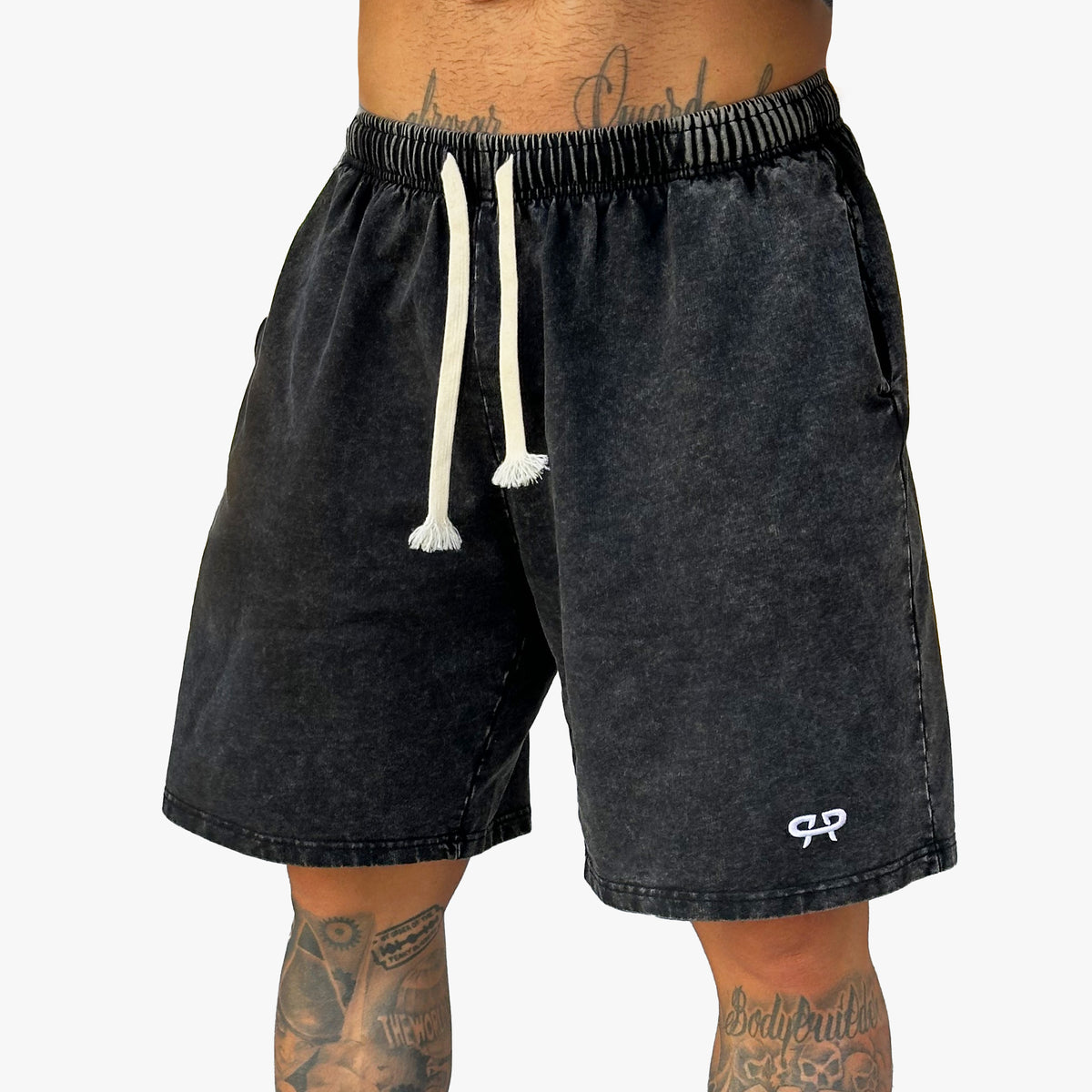 BLACK WASHED SHORTS