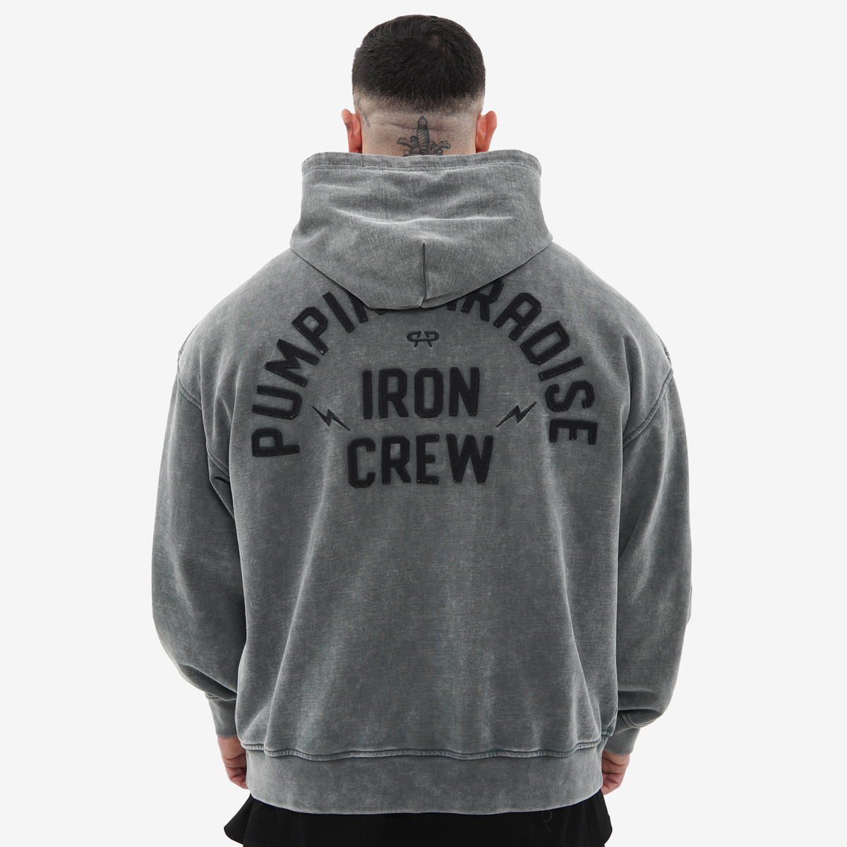 IRON CREW ZIP HOODIE - VINTAGE WASHED GREY