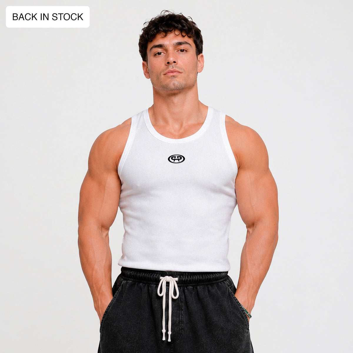 RIBBED TANK TOP - ULTRA WHITE