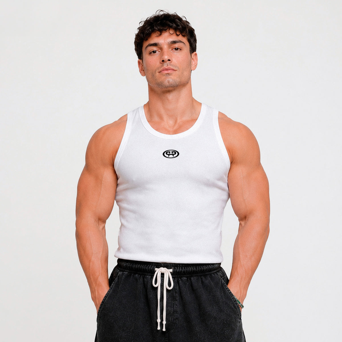 RIBBED TANK TOP - ULTRA WHITE